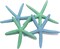 Starfish Decor 4 Pack Green & Blue Assorted Star Fish 4-6 Inch Starfish for Crafts Blue Green Starfish Wall Décor Beach Wedding Starfish Beach Starfish Décor